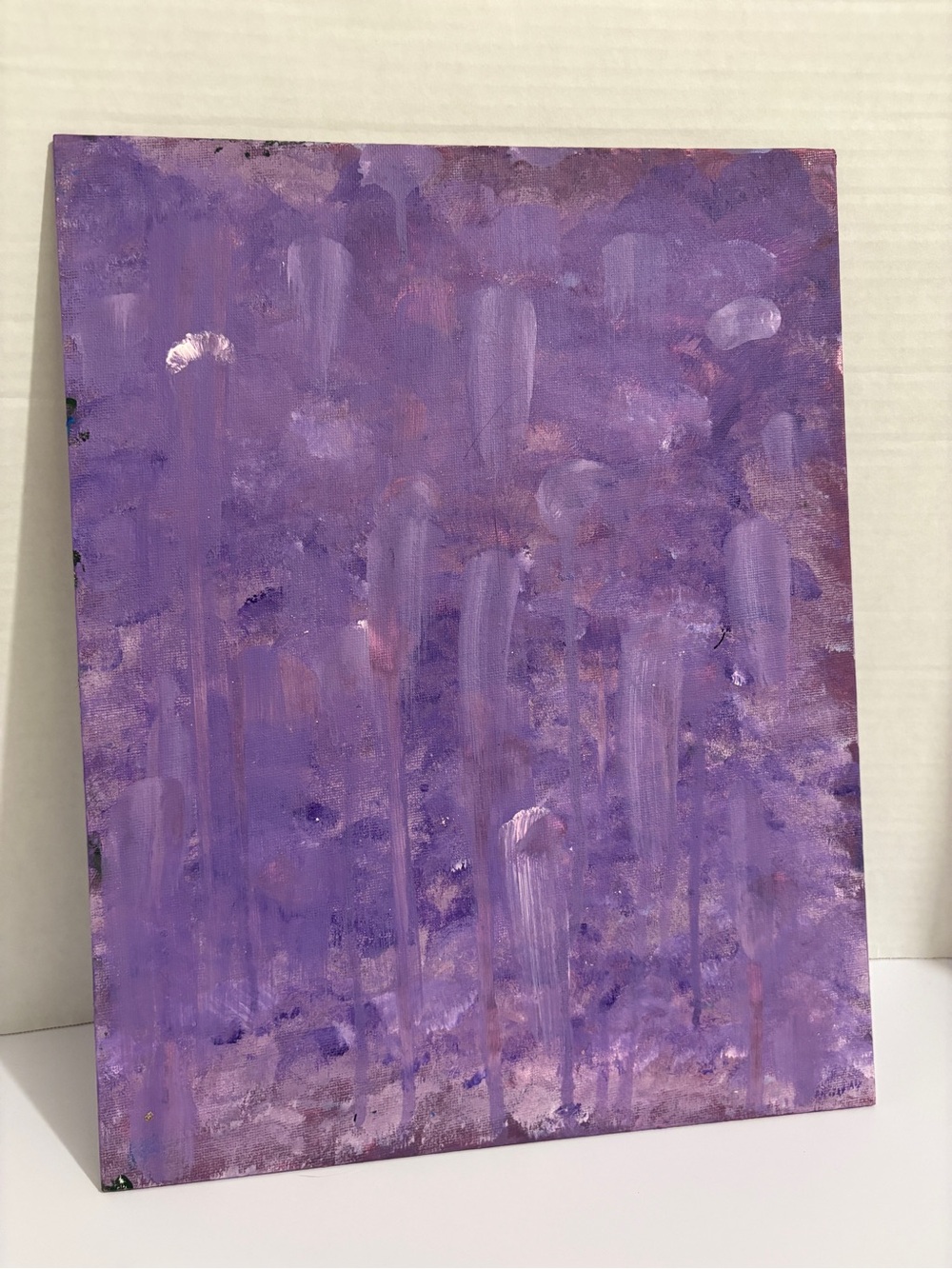 “Purple Disaster” Abstract Acrylic Purple Canvas Art
